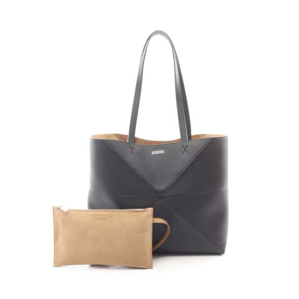 Loewe Puzzlefold Tote Horizontal Bag Leather Black